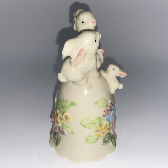 Vintage Cracker Barrel Bunny Bell Flowers Easter Spring Flowers Rabbit - Picture 5 of 8
